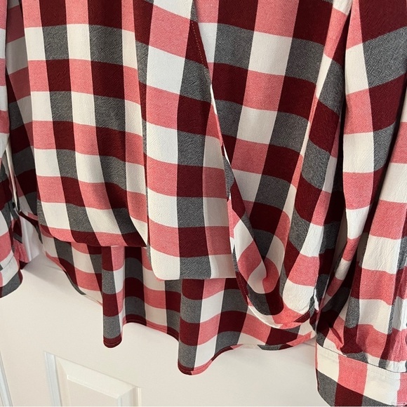 Rag & Bone Camille Surplus Plaid High-Low Blouse M - Picture 5 of 9